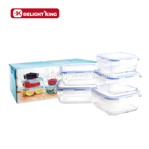 Calcomanía Borosilicate Recipientes de alimentos de vidrio con tapa PP